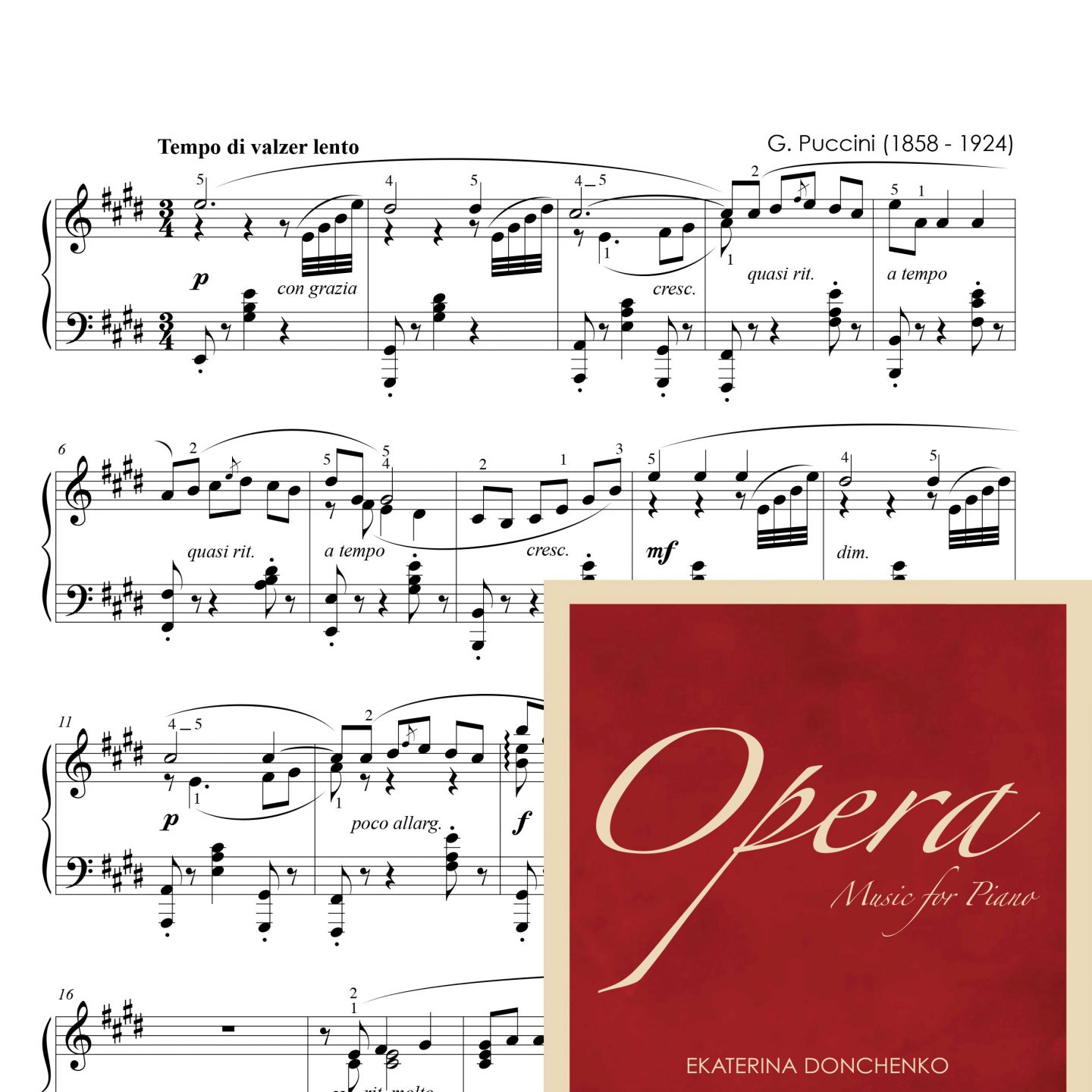 Д. Пуччини – QUANDO ME’N VO – Богема (для фортепиано)