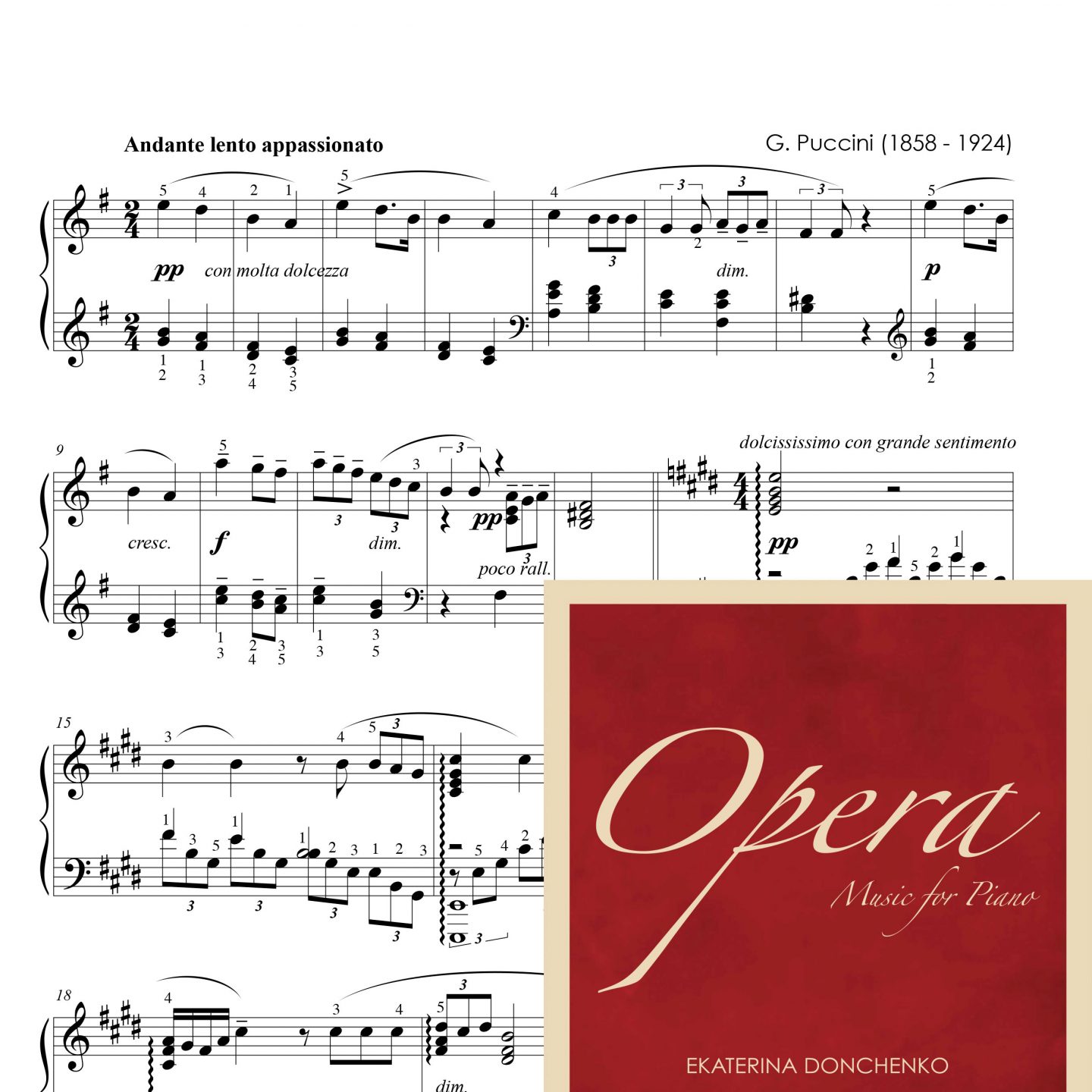 Д. Пуччини – VISSI D’ARTE, VISSI D’AMORE – Тóска (для фортепиано)