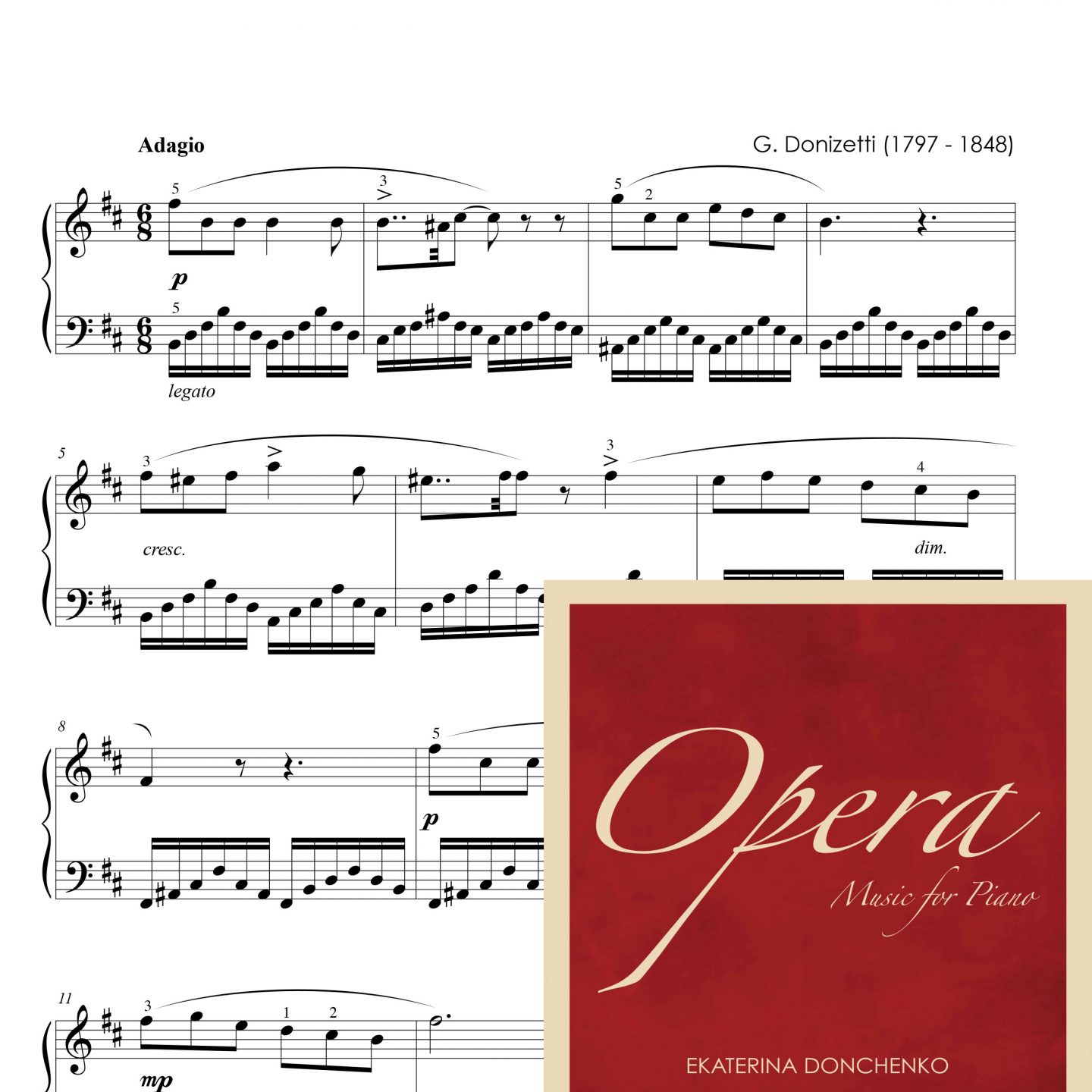 Г. Доницетти – UNA FURTIVA LAGRIMA – L’Elisir d’Amore (для фортепиано)
