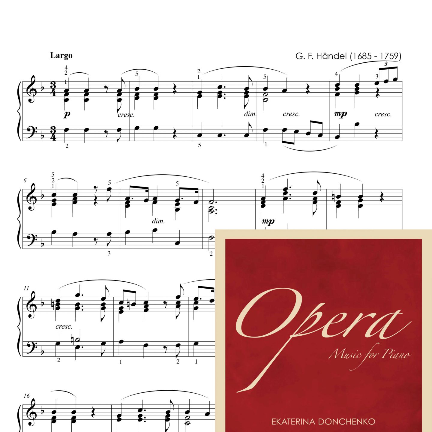 Г. Ф. Гендель – LASCIA CH'IO PIANGA – Ринальдо (для фортепиано)
